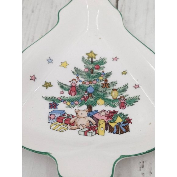 Vintage Small Nikko Japan Christmas Tree Trinket Dish - Picture 2 of 3